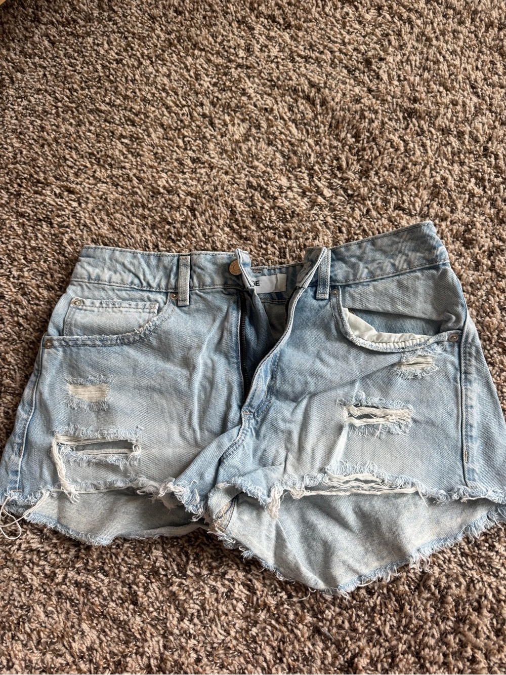 Light Blue Distressed Denim Women’s Shorts GARAGE WOMAN!!